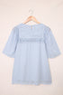 Flutter Sleeves Sheer Textured Babydoll Top